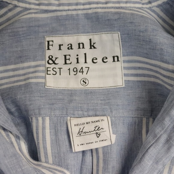 Frank Eileen Hunter Shirtdress Striped Classic Linen Small - Picture 8 of 10